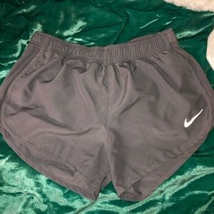 Gray Nike running shorts